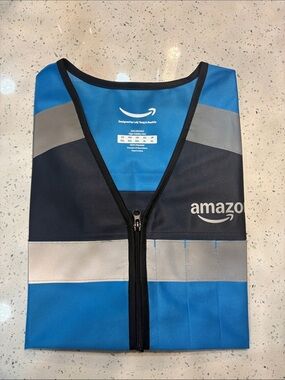 Amazon Blue and Gray Reflective Safety Vest - Men's M/L